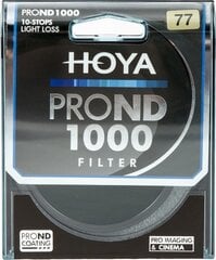 Filtras objektyvui Hoya Pro ND 1000 77 mm, HOYA-PND100077P) kaina ir informacija | Filtrai objektyvams | pigu.lt