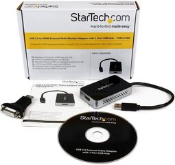 StarTech USB32HDEH цена и информация | Адаптеры, USB-разветвители | pigu.lt