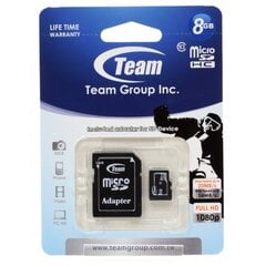 TeamGroup C10 Micro SDHC 8GB atminties kortelė kaina ir informacija | Atminties kortelės telefonams | pigu.lt