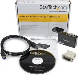 StarTech USB32HDDVII. цена и информация | Адаптеры, USB-разветвители | pigu.lt