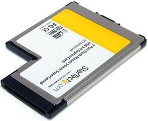 StarTech FLUSH MOUNT EXPRESSCARD USB 3 (ECUSB3S254F) цена и информация | Контроллеры | pigu.lt