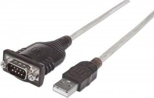 Kabelis-adapteris Manhattan USB į RS232/COM/DB9 M/M, 45cm kaina ir informacija | Laidai telefonams | pigu.lt