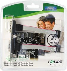 InLine 2x Serial 9pin / PCI-E (76619C) цена и информация | Джойстики | pigu.lt