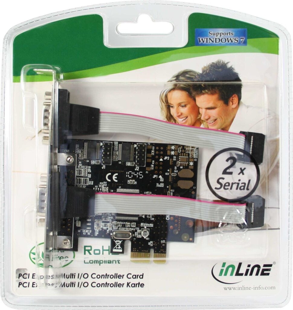 InLine 2x Serial 9pin / PCI-E (76619C) kaina ir informacija | Valdikliai | pigu.lt