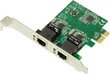 LogiLink 2-port Gigabit LAN PCIe (PC0075) kaina ir informacija | Valdikliai | pigu.lt