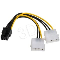 Akyga AK-CA-13, Molex/6-pin, 0.15 м цена и информация | Кабели и провода | pigu.lt