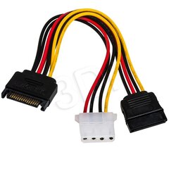 Akyga AK-CA-32, Sata/Molex, 0.15 м цена и информация | Кабели и провода | pigu.lt