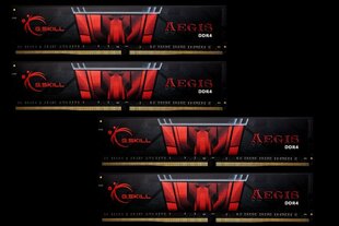 G.Skill Aegis DDR4, 4x16GB, 2400MHz, CL15 (F4-2400C15Q-64GIS) kaina ir informacija | Operatyvioji atmintis (RAM) | pigu.lt