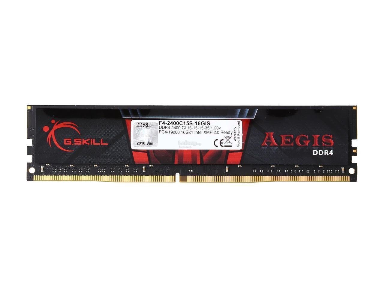 G.Skill Aegis DDR4, 16GB, 2400MHz, CL15 (F4-2400C15S-16GIS) цена и информация | Operatyvioji atmintis (RAM) | pigu.lt