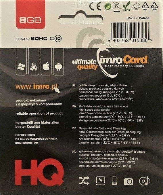 Imro 10/8G цена и информация | Atminties kortelės telefonams | pigu.lt