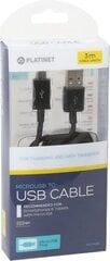 Platinet PUC3MBB Micro USB 3 м цена и информация | Кабели для телефонов | pigu.lt