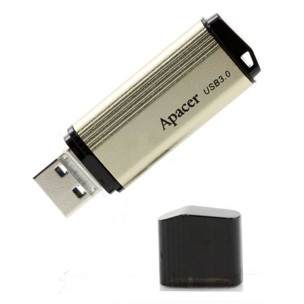 USB laikmena Apacer USB 3.0, 32 GB, AH353, su dangteliu, auksinė kaina ir informacija | USB laikmenos | pigu.lt