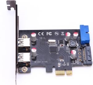MicroConnect 2x USB 3.0, PCIe (MC-USB3.0-F2B2-V2) kaina ir informacija | Valdikliai | pigu.lt
