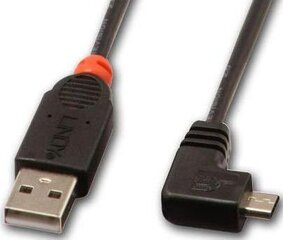 CABLE USB2 A TO MICRO-B 0.5M/90 DEGREE 31975 LINDY kaina ir informacija | Laidai telefonams | pigu.lt