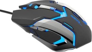 " e-blue мышь auroza gaming, 4000dpi, оптическая, 6 квартир, кабель usb, черный, игровая, e-box цена и информация | Мыши | pigu.lt