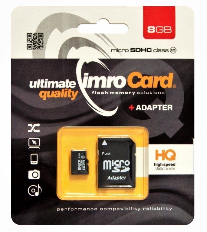 Imro KOM000654 MicroSD 8GB kaina ir informacija | Atminties kortelės telefonams | pigu.lt
