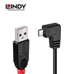 USB 2.0 A/Micro-B 90 Degree 2m, Lindy 31977 цена и информация | Кабели для телефонов | pigu.lt