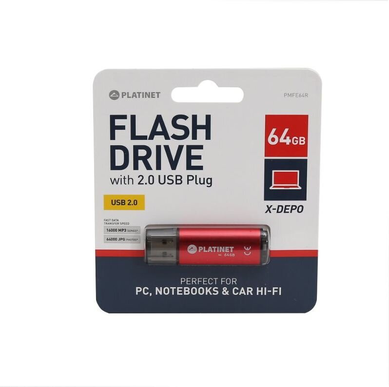 Platinet FlashDrive USB 2.0 64 GB kaina ir informacija | USB laikmenos | pigu.lt