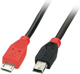 CABLE USB2 MICRO-B TO MINI-B/0.5M 31717 LINDY цена и информация | Кабели для телефонов | pigu.lt