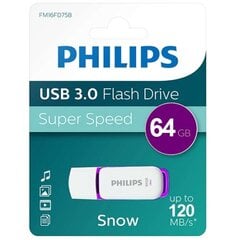 USB Philips 64GB 3.0 Drive Snow Edition kaina ir informacija | Philips Duomenų laikmenos | pigu.lt