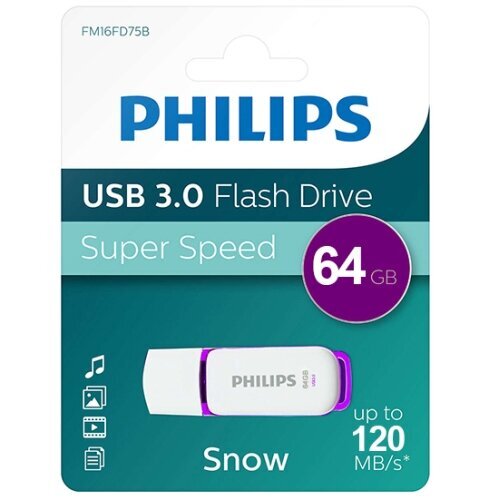 USB Philips 64GB 3.0 Drive Snow Edition kaina ir informacija | USB laikmenos | pigu.lt