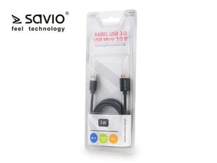 Соединительный кабель Savio microUSB, 1 м, Черный цена и информация | Кабели для телефонов | pigu.lt