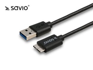 Kabelis Savio CL-102, USB 3.0 – mikro USB 3.0 B, 1m, juodas kaina ir informacija | savio Mobilieji telefonai, Foto ir Video | pigu.lt