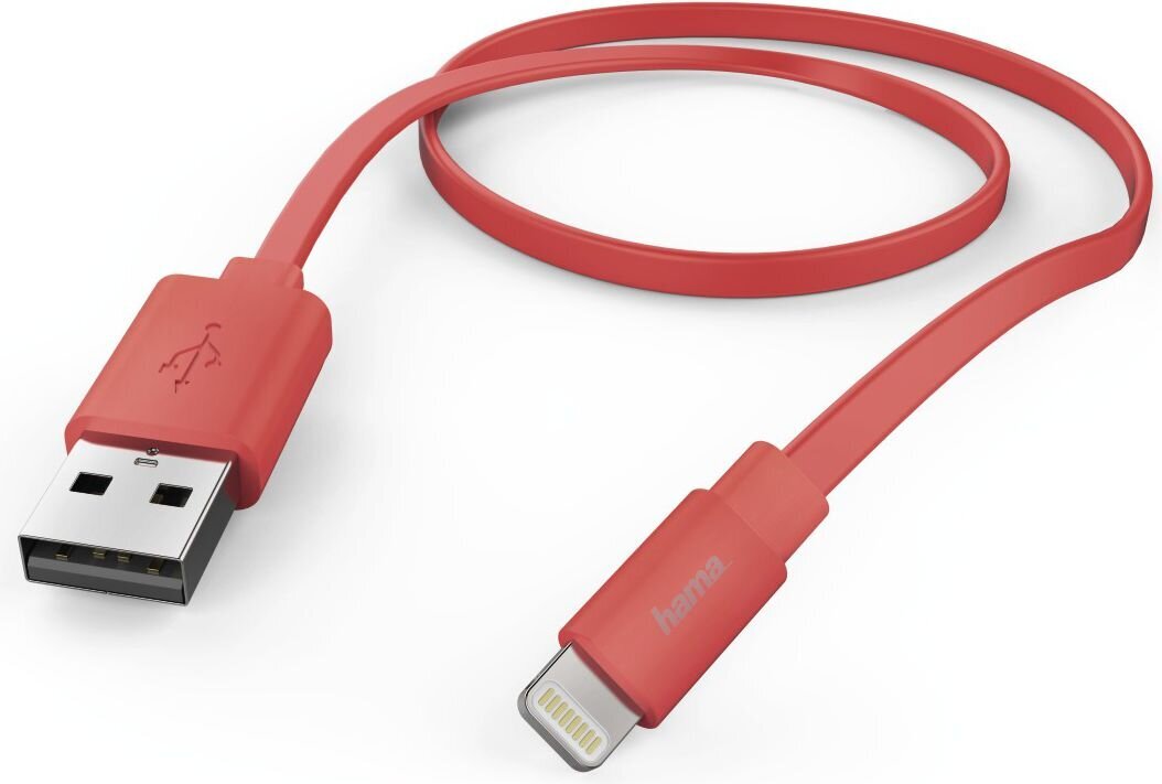 Hama, USB-A - Lightning, 1.2 m цена и информация | Laidai telefonams | pigu.lt