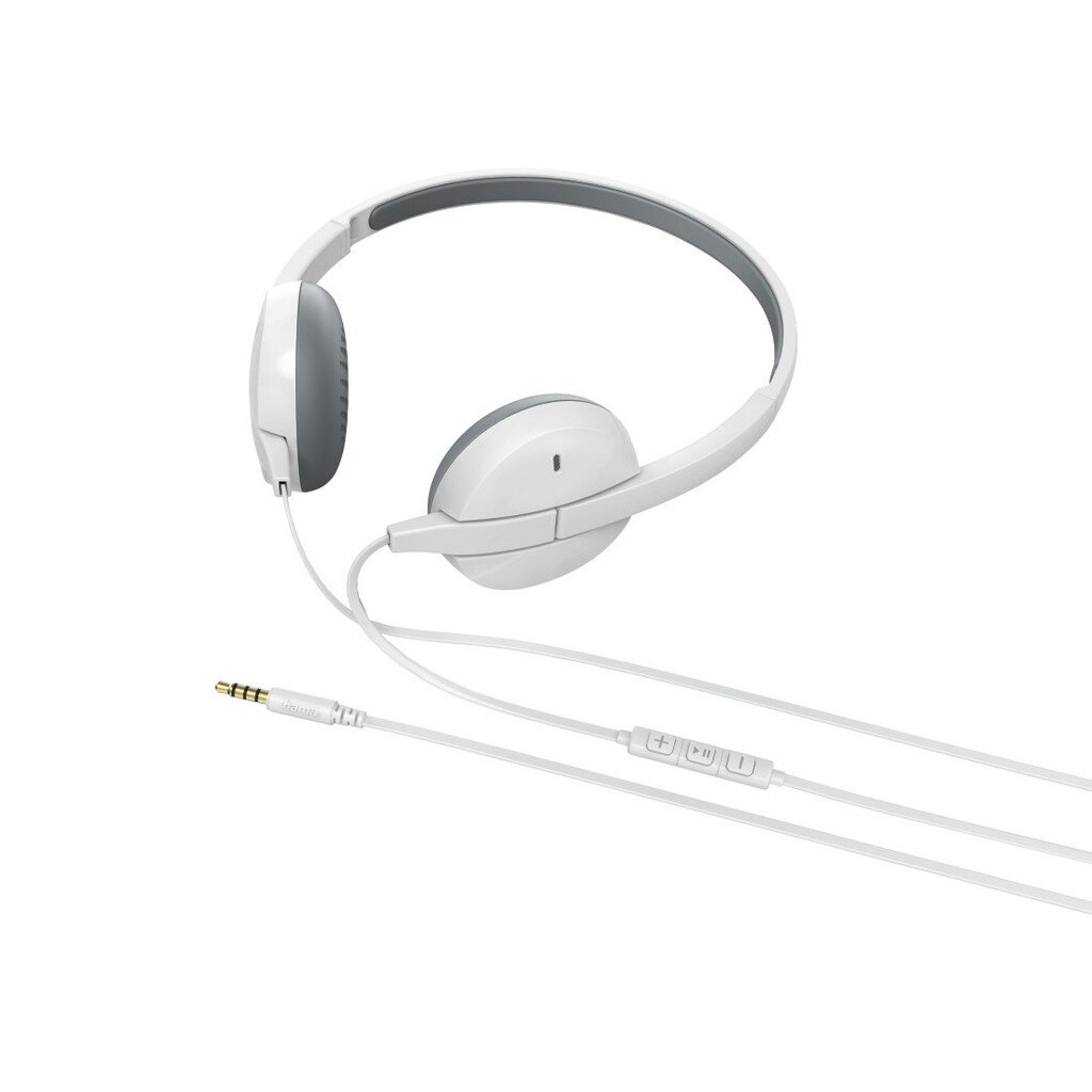 Laidinės ausinės su mikrofonu Hama Advance, 1.2 m laidas, baltos kaina ir informacija | Ausinės | pigu.lt