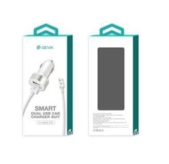 Devia Smart Series Car Charger Suit with Lightning Cable 2xUSB, 2.4A kaina ir informacija | Krovikliai telefonams | pigu.lt