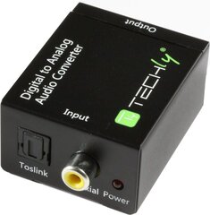 Преобразователь аудиосигнала Techly Toslink SPDIF коаксиальный в аналоговый RCA L/R цена и информация | Адаптеры, USB-разветвители | pigu.lt