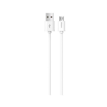 Micro USB laidas Devia Smart, 1m, Balta kaina ir informacija | Laidai telefonams | pigu.lt