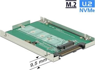 Delock 62710 keitiklis 2.5" U.2 SFF-8639 > M.2 NVMe Key M kaina ir informacija | Adapteriai, USB šakotuvai | pigu.lt