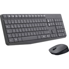 Беспроводная клавиатура и мышь Logitech MK235, серого цвета цена и информация | Клавиатуры | pigu.lt