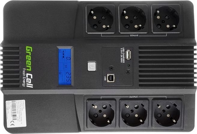 Green Cell UPS AIO 600VA 360W“ kaina ir informacija | Nepertraukiamo maitinimo šaltiniai (UPS) | pigu.lt