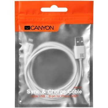 Canyon Lightning Apple USB, 1m kaina ir informacija | Laidai telefonams | pigu.lt