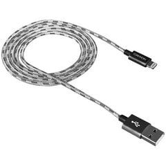 CANYON Lightning USB Cable for Apple  braided  metallic shell  1M  Dark gray цена и информация | Кабели для телефонов | pigu.lt