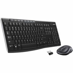 Клавиатура и беспроводная мышь Logitech MK270 QWERTY цена и информация | Клавиатуры | pigu.lt