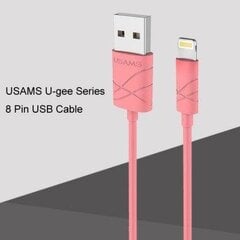 Usams US-SJ042 U-Gee Pro PVC Универсальный Lightning на USB 1m Кабель Данных и Быстрого 2A Заряда Красный цена и информация | Кабели для телефонов | pigu.lt
