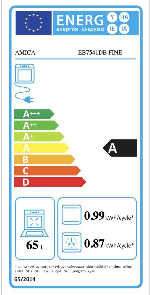 Amica EB7541DB Fine kaina ir informacija | Orkaitės | pigu.lt