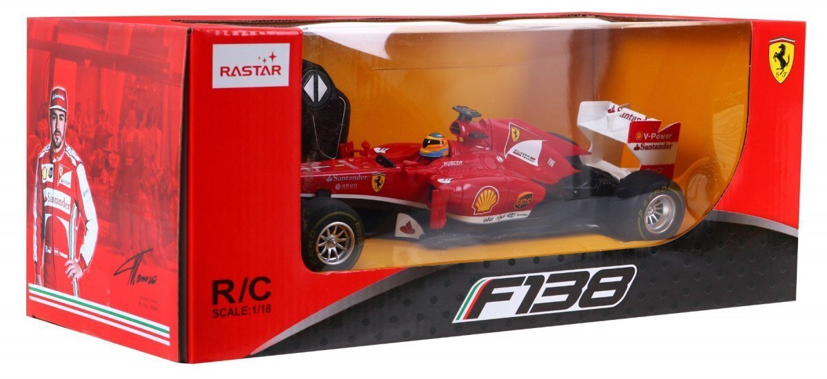 Lenktyninis automobilis su nuotolinio valdymo pultu Ferrari F1, 1:18 kaina ir informacija | Žaislai berniukams | pigu.lt