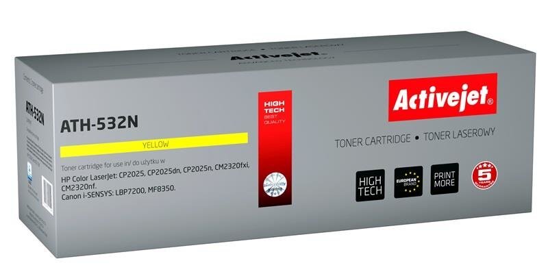 Toneris "Activejet ATH-532N" (CC532A / CRG-718Y) skirtas lazeriniams spausdintuvams, 3200 psl, geltona kaina ir informacija | Kasetės lazeriniams spausdintuvams | pigu.lt