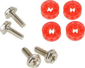 Lamptron HDD screws with rubber washers - Red (LAMP-RS7003) kaina ir informacija | Komponentų priedai | pigu.lt