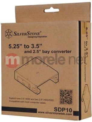 SilverStone Bay Converter 5.25" to 3.5" plus 2x 2.25" (SST-SDP10B) kaina ir informacija | Komponentų priedai | pigu.lt