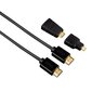 Hama High Speed HDMI™ Cable with Ethernet, 1.50 m + 2 HDMI™ adapteriai, juodas цена и информация | Kabeliai ir laidai | pigu.lt