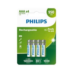 Philips HR03 AAA 950mAh įkraunamos baterijos 4 vnt. цена и информация | Аккумуляторы для фотоаппаратов | pigu.lt