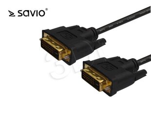 Savio Кабель для монитора DVI (24+1) (M) / DVI (24+1) (M) 1.8 Метра Черный цена и информация | Кабели и провода | pigu.lt