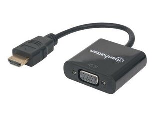 Адаптер Manhattan HDMI на VGA 1080p с питанием USB цена и информация | Адаптеры, USB-разветвители | pigu.lt