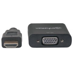 Адаптер Manhattan HDMI на VGA 1080p с питанием USB цена и информация | Адаптеры, USB-разветвители | pigu.lt