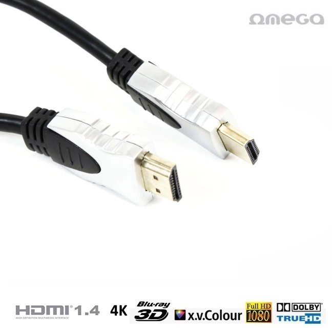 Omega HDMI v.1.4, 1,5 m kaina ir informacija | Kabeliai ir laidai | pigu.lt